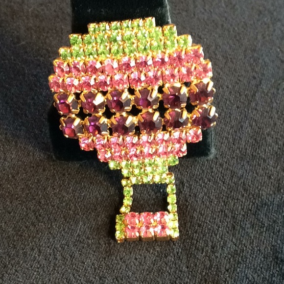 Vintage New Austrian Crystal Balloon Brooch - Picture 2 of 5